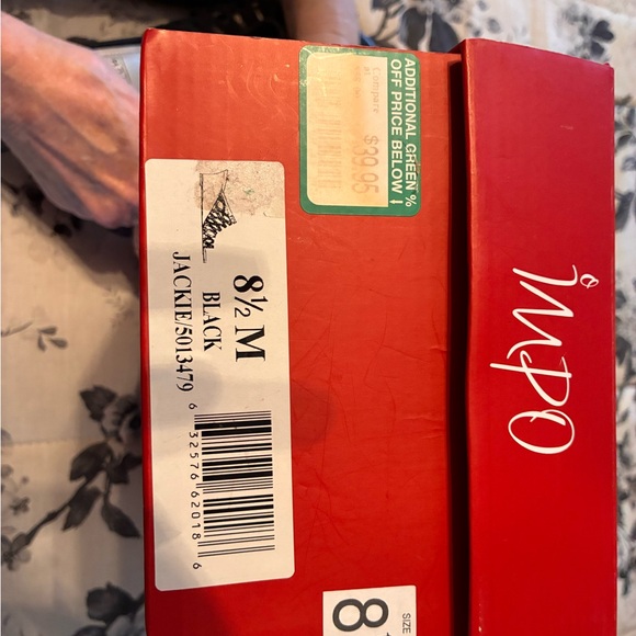 NIB Impo "Stretch" Black Woven Wedge Sandals - Picture 5 of 6